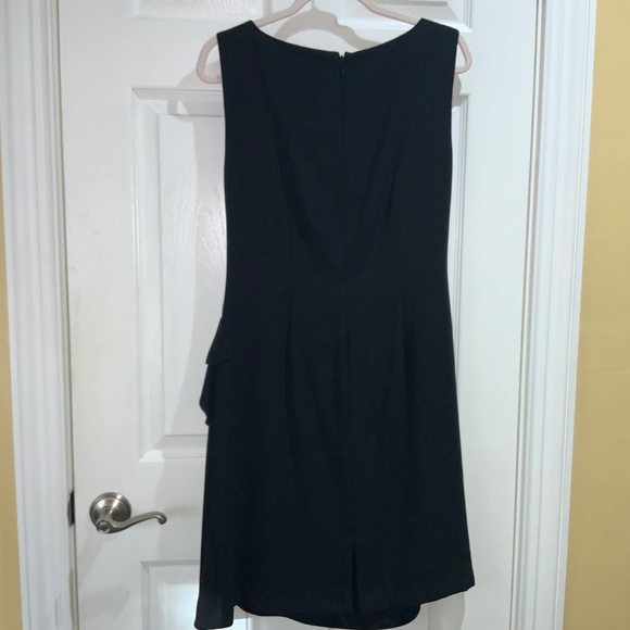 Tahari ASL sheath dress Sz 14P sleeveless side ruffle detail Little Black Dress - Picture 5 of 9